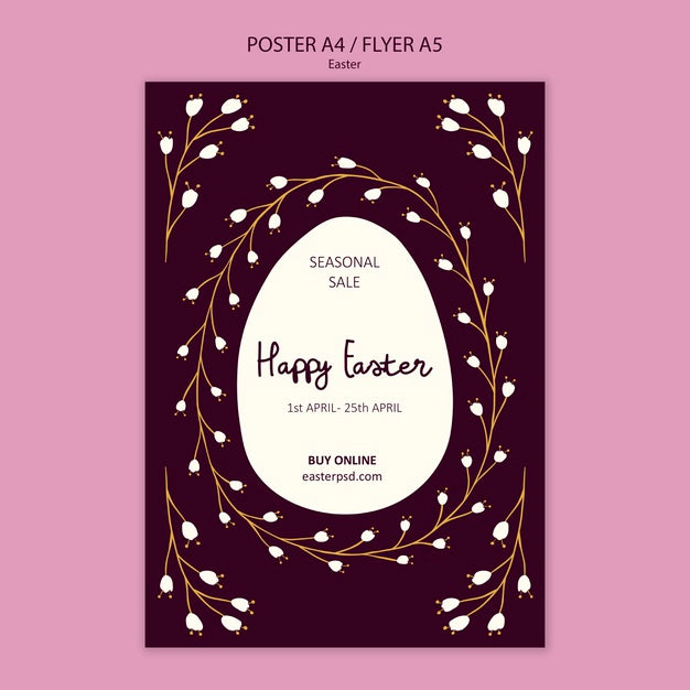 Free Happy Easter Sales Poster Template Psd