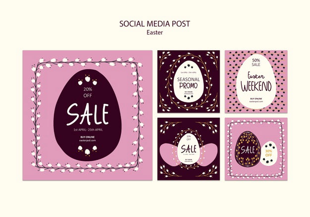 Free Happy Easter Sales Social Media Post Psd