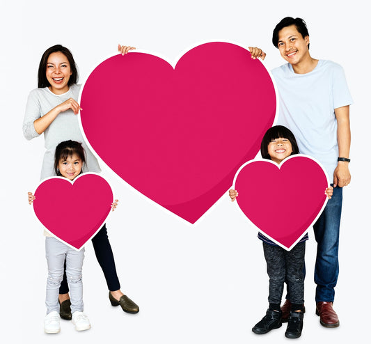 Free Happy Family Holding Heart Icons