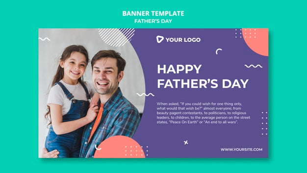 Free Happy Father'S Day Concept Banner Template Mock-Up Psd