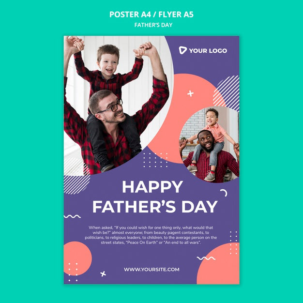 Free Happy Father'S Day Concept Poster Mock-Up Psd