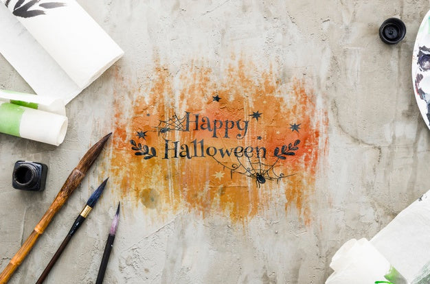 Free Happy Halloween Draw Acrylic Concept Psd