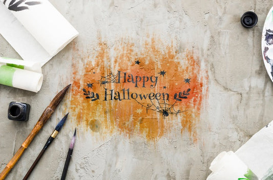 Free Happy Halloween Draw Acrylic Concept Psd