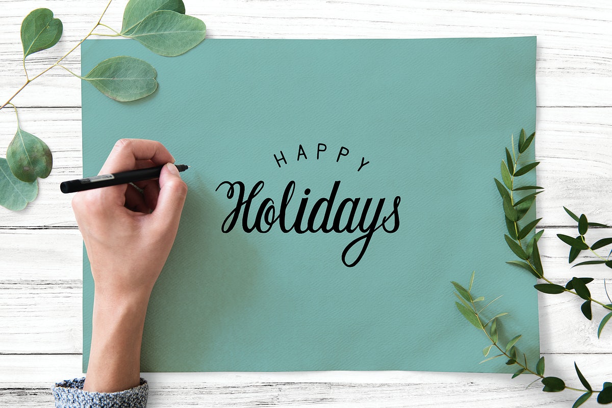 Free Happy Holidays Greeting Design Mockup