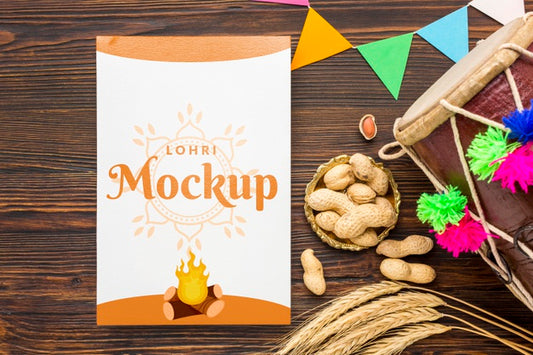 Free Happy Lohri Concept Mock-Up Psd