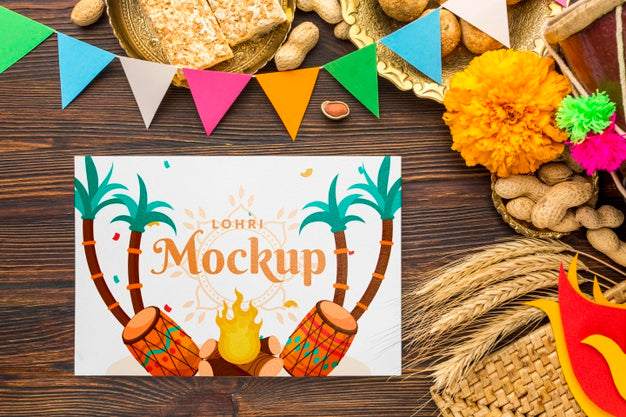 Free Happy Lohri Concept Mock-Up Psd