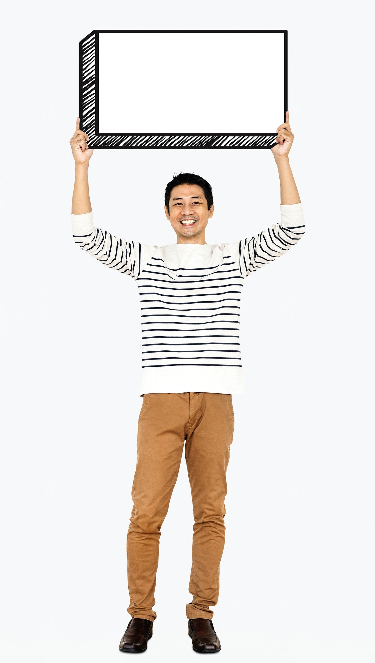 Free Happy Man Holding An Empty Board