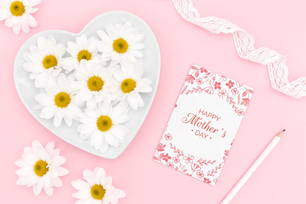 Free Happy Mother'S Day Card With Chamomile Flowers Psd