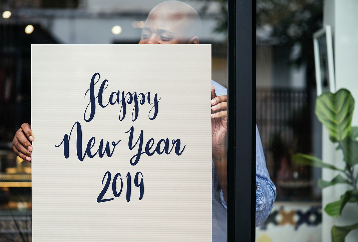 Free Happy New Year 2019 Mockup