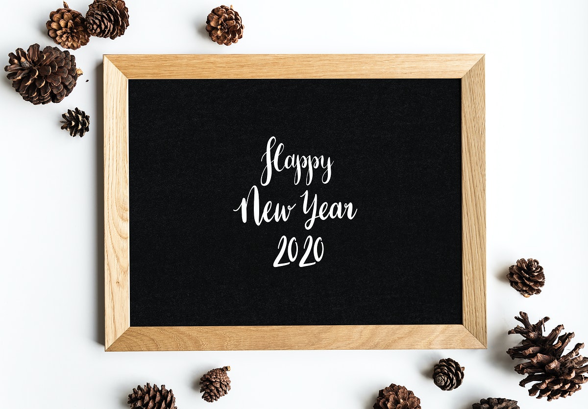 Free Happy New Year Greeting Design Mockup