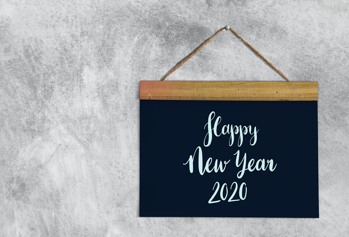 Free Happy New Year Greeting Design Mockup