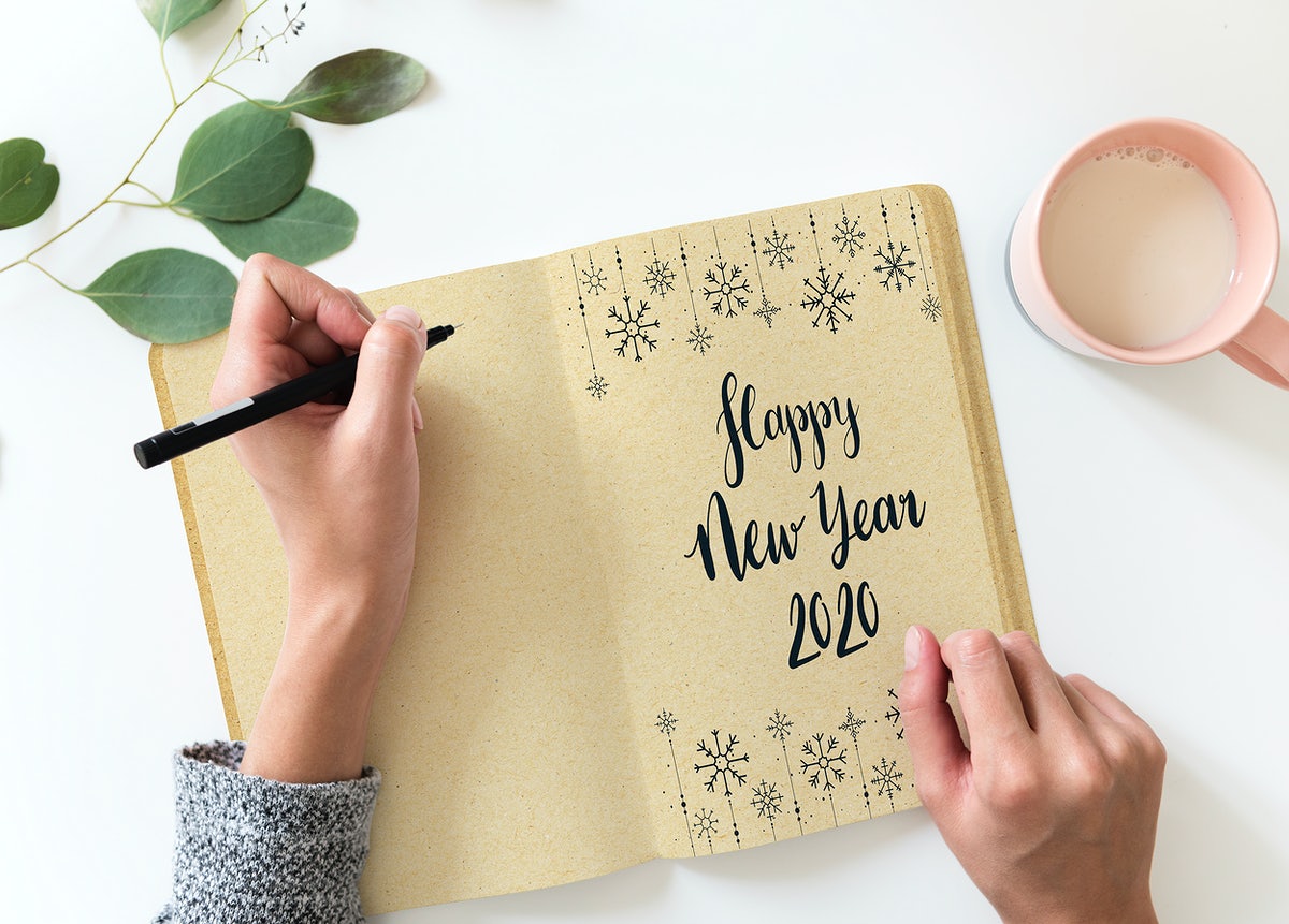 Free Happy New Year Greeting Design Mockup