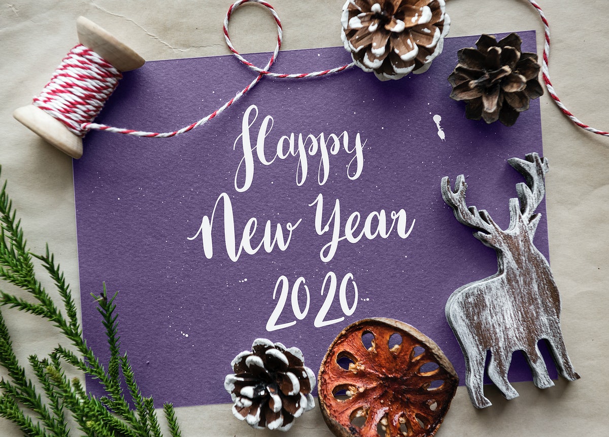 Free Happy New Year Greeting Design Mockup