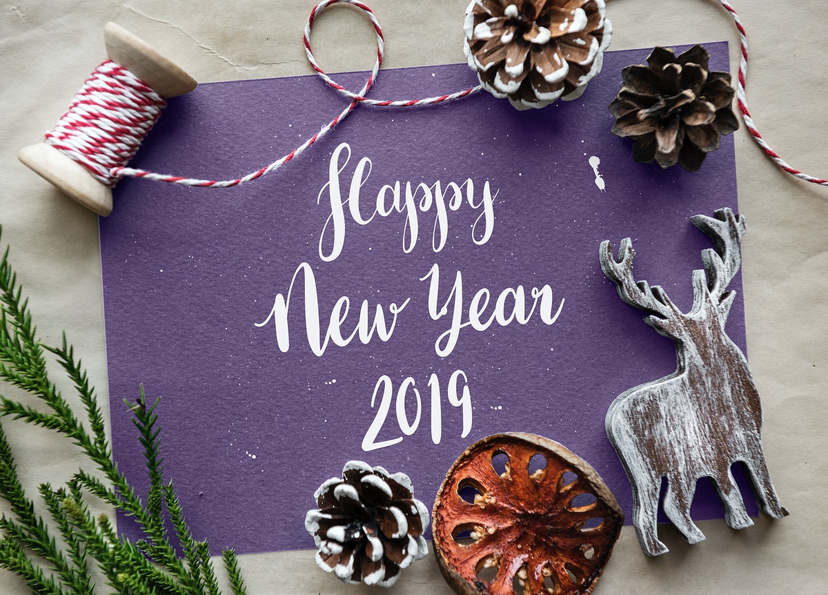 Free Happy New Year Greeting Design Mockup