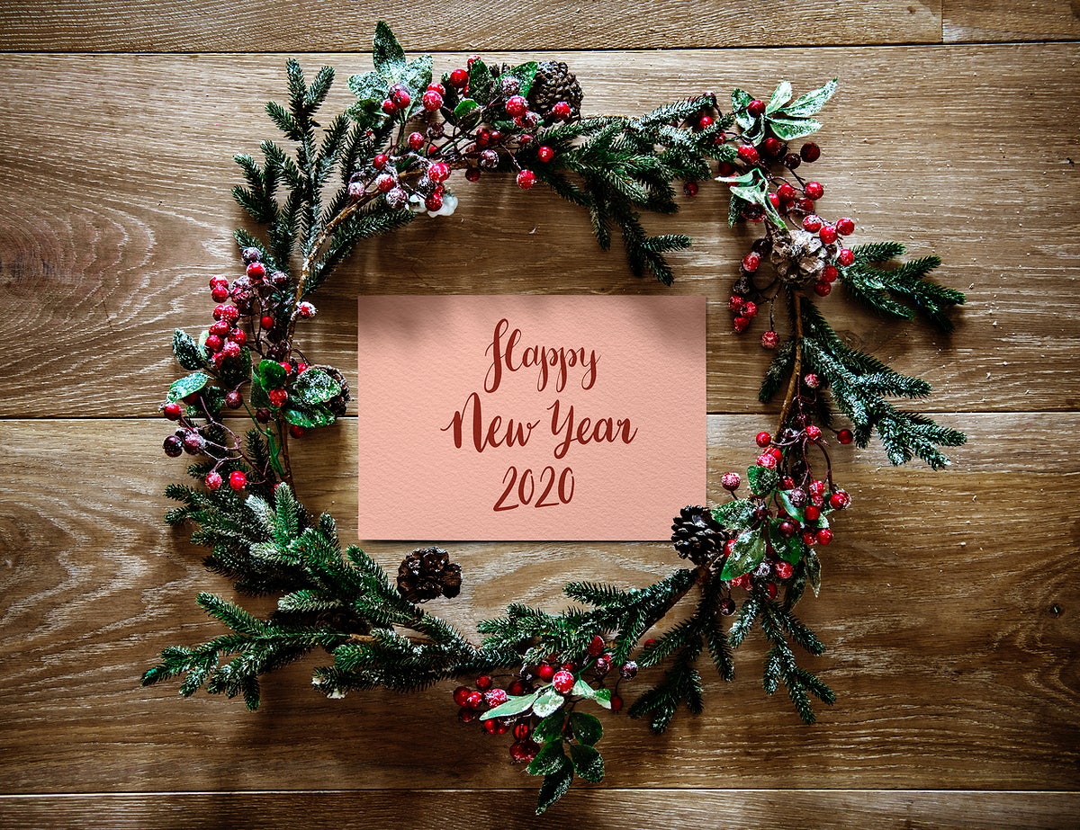 Free Happy New Year Greeting Design Mockup