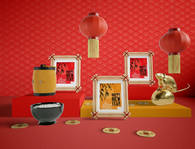 Free Happy New Year Illustration Chinese Style Psd