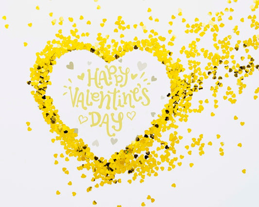 Free Happy Valentine'S Day With Heart Shape From Confetti Psd