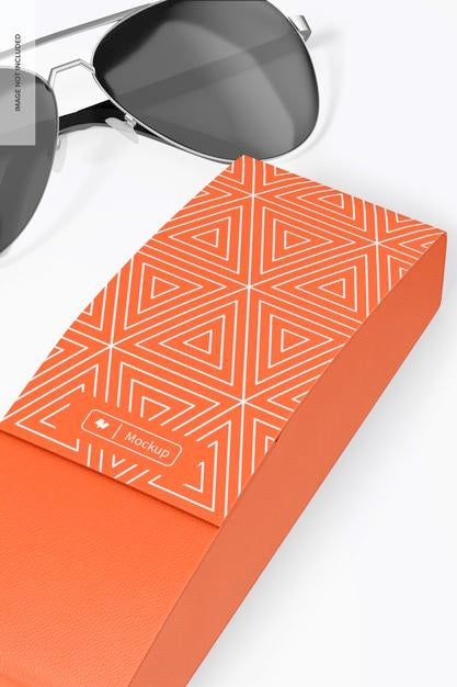 Free Hard Sunglasses Case Mockup, Close Up Psd