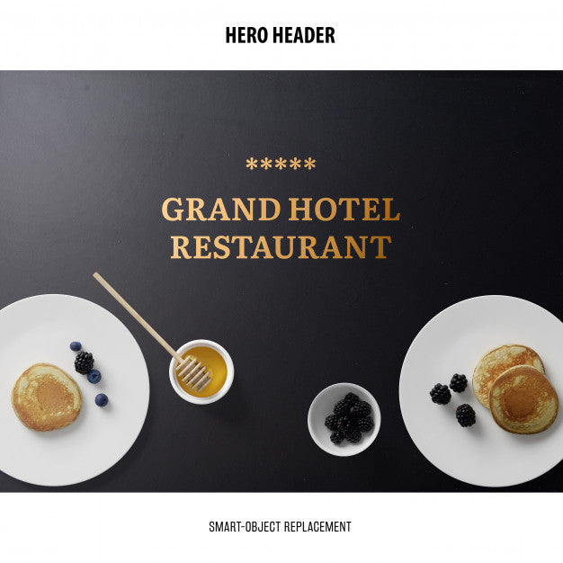 Free Header Restaurant Mockup. Psd