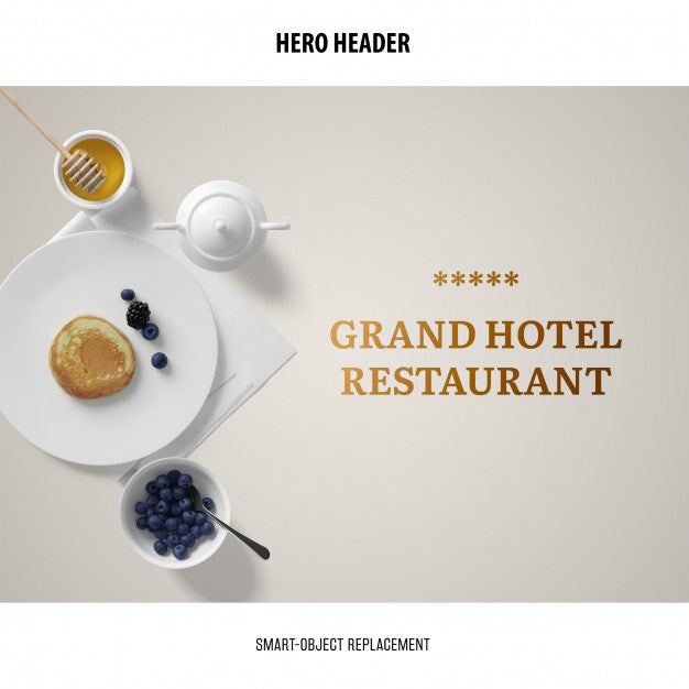 Free Header Restaurant Mockup. Psd