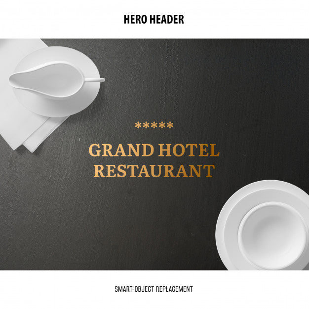 Free Header Restaurant Mockup. Psd