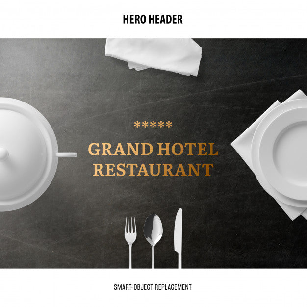 Free Header Restaurant Mockup. Psd