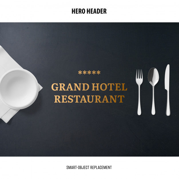 Free Header Restaurant Mockup. Psd