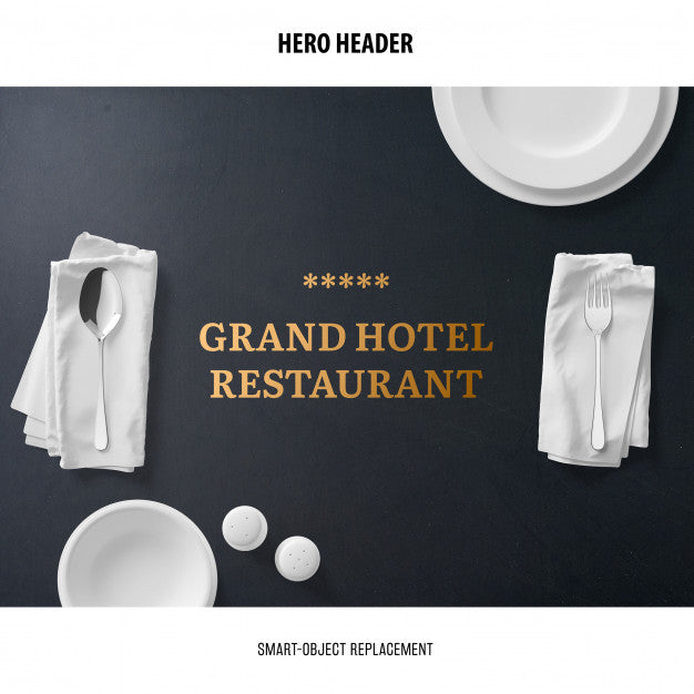 Free Header Restaurant Mockup. Psd