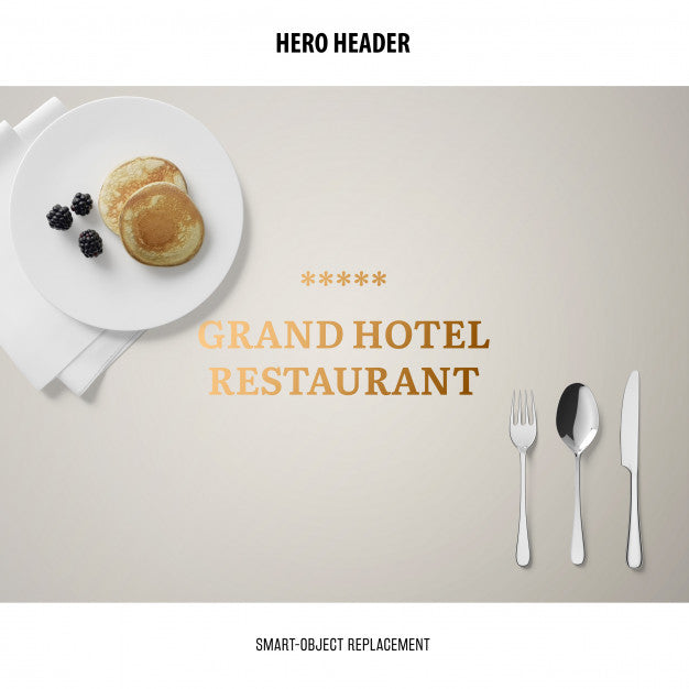 Free Header Restaurant Mockup. Psd