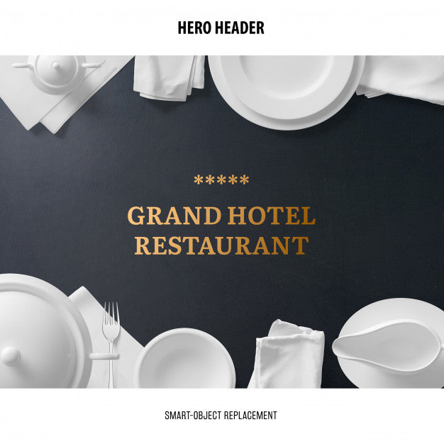 Free Header Restaurant Mockup. Psd