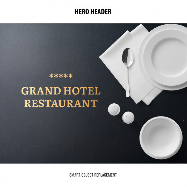 Free Header Restaurant Mockup. Psd