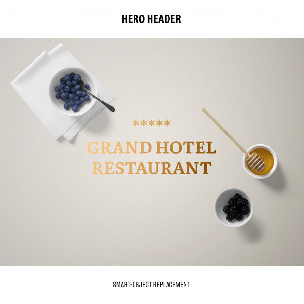 Free Header Restaurant Mockup. Psd