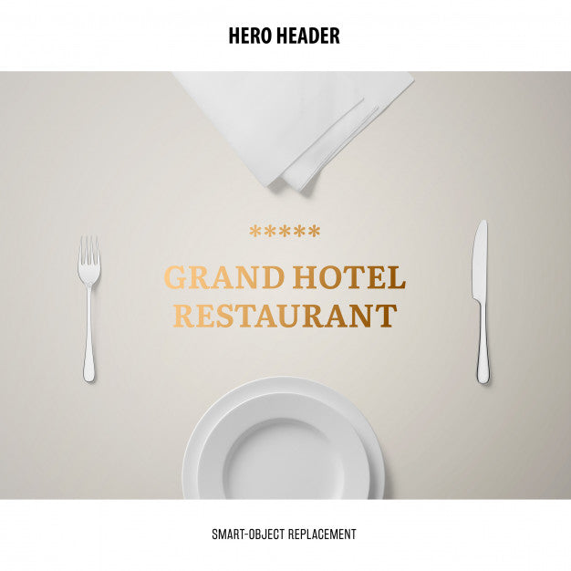 Free Header Restaurant Mockup. Psd