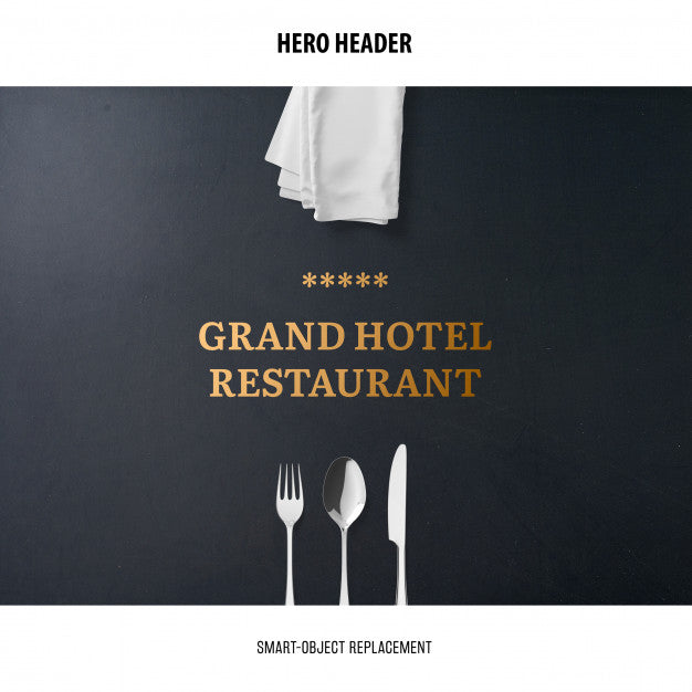 Free Header Restaurant Mockup. Psd