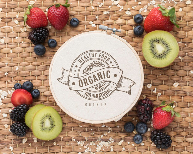 Free Healthy Fruits Mock-Up Psd