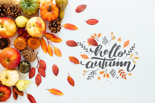 Free Hello Autumn Quote On White Background Psd