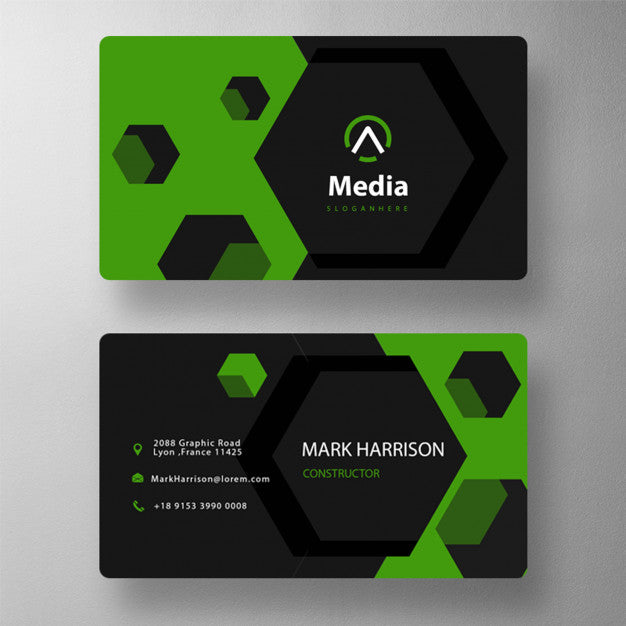 Free Hexagon Shape Business Card Template Psd