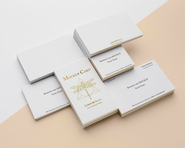 Free High Angle Arrangement Of Mock-Up Business Card Psd