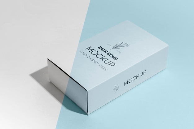 Free High Angle Bath Bomb Box Mock-Up Psd