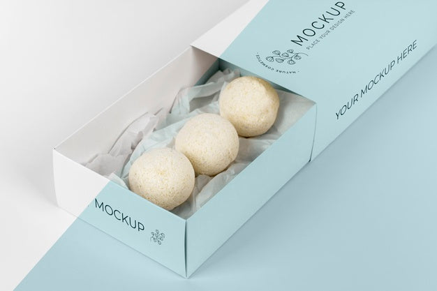 Free High Angle Bath Bombs In Box Mock-Up Psd