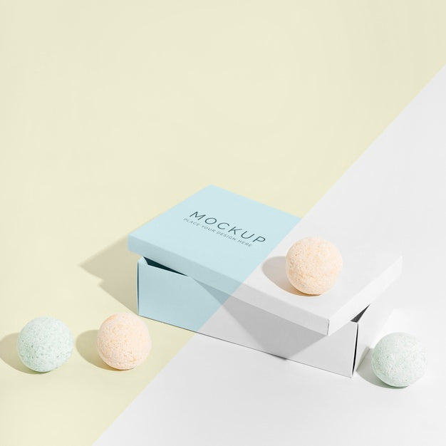 Free High Angle Box And Bath Bombs Psd