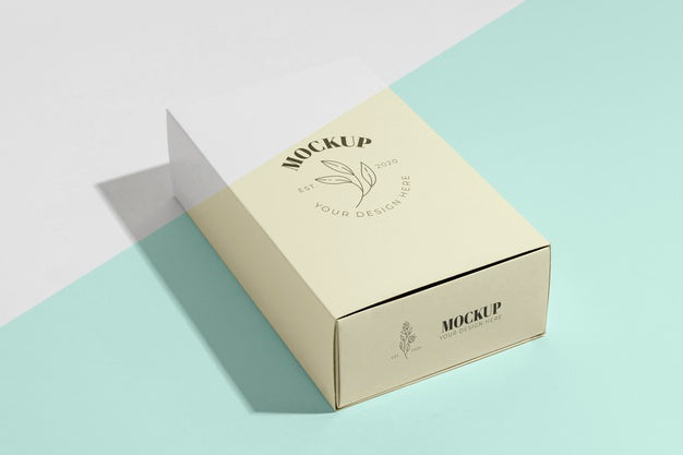 Free High Angle Box Mock-Up Branding Psd