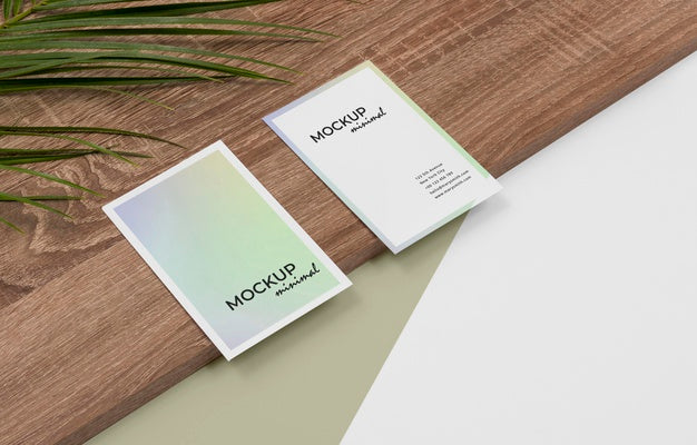 Free High Angle Business Cards Mockup Psd