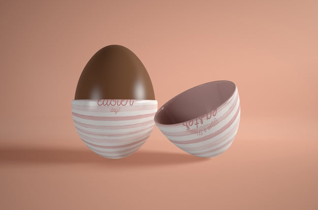 Free High Angle Chocolate Egg On Table Psd