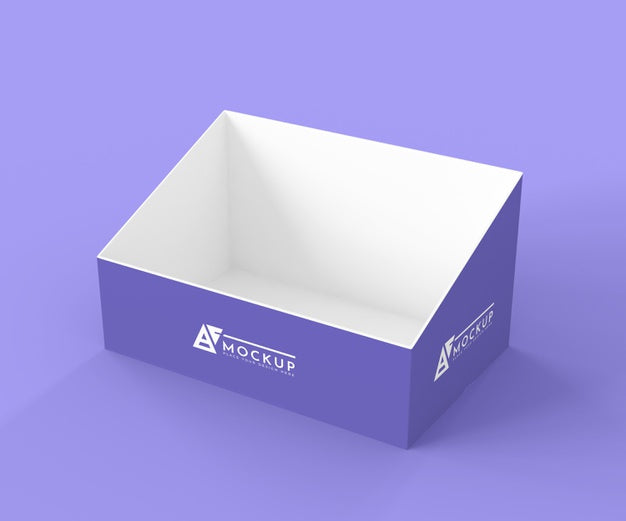 Free High Angle Creative Purple Exhibitor Mock-Up Psd