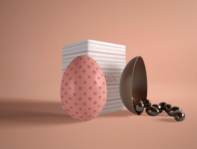 Free High Angle Easter Chocolate Egg Psd