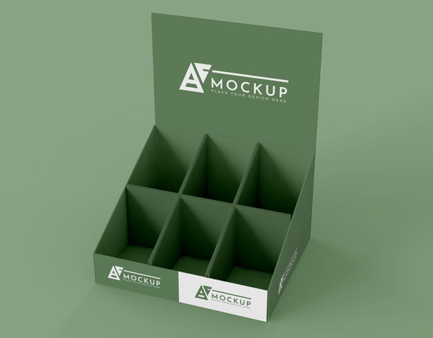 Free High Angle Minimalist Green Exhibitor Mock-Up Psd