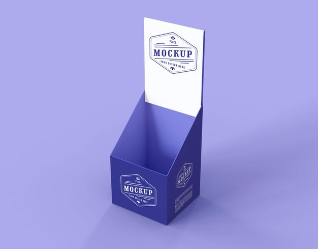 Free High Angle Minimalist Purple Exhibitor Mock-Up Psd