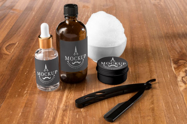 Free High Angle Of Beard Care Set With Balm And Serum Psd