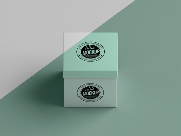 Free High Angle Of Packaging Box Mock-Up Psd